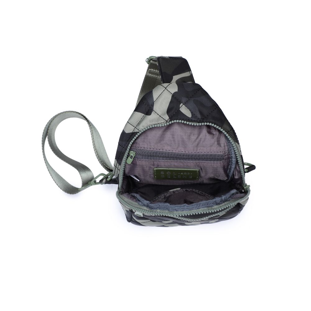 Sol and Selene Motivator Sling Backpack 841764106870 View 8 | Green Camo