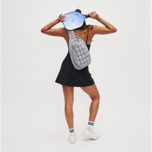 Woman wearing Grey Sol and Selene Match Point - Pickleball Sling Backpack 841764109758 View 4 | Grey