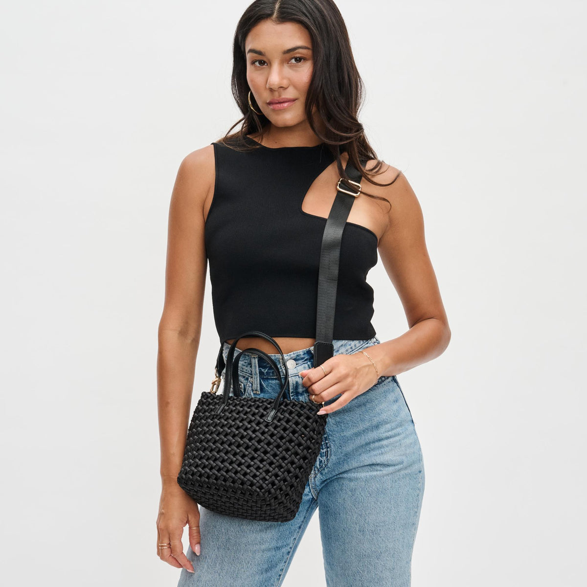 Woman wearing Black Sol and Selene Serenity Crossbody 841764109994 View 2 | Black