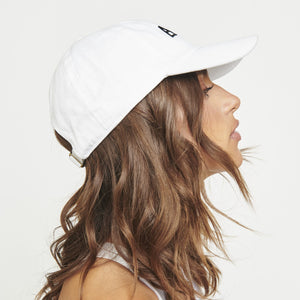 Woman wearing White Sol and Selene AND Logo Hat Baseball Cap 841764106542 View 2 | White