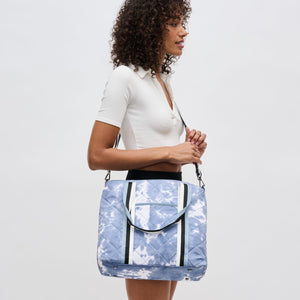 Woman wearing Slate Cloud Sol and Selene Motivator Carryall Tote 841764106948 View 3 | Slate Cloud