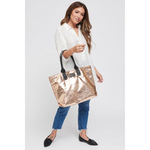 Woman wearing Rose Gold Sol and Selene It Girl Tote 609224404481 View 2 | Rose Gold