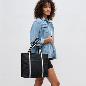 Woman wearing Black Sol and Selene Motivator Carryall Tote 841764106917 View 3 | Black