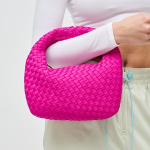 Woman wearing Fuchsia Sol and Selene Dare to Dream - Small Woven Neoprene Clutch 841764111102 View 1 | Fuchsia