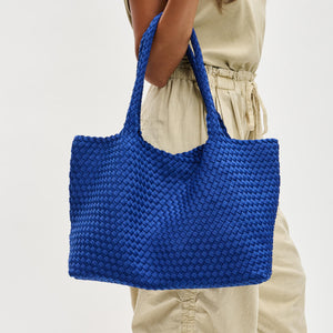 Woman wearing Royal Blue Sol and Selene Sky's The Limit - Large Tote 841764108249 View 4 | Royal Blue