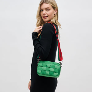 Woman wearing Kelly Green Sol and Selene Inspiration - Woven Nylon Crossbody 841764107891 View 2 | Kelly Green