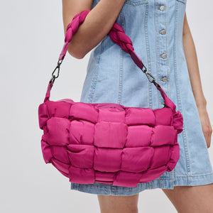 Woman wearing Magenta Sol and Selene Sixth Sense - Medium Shoulder Bag 841764108010 View 4 | Magenta