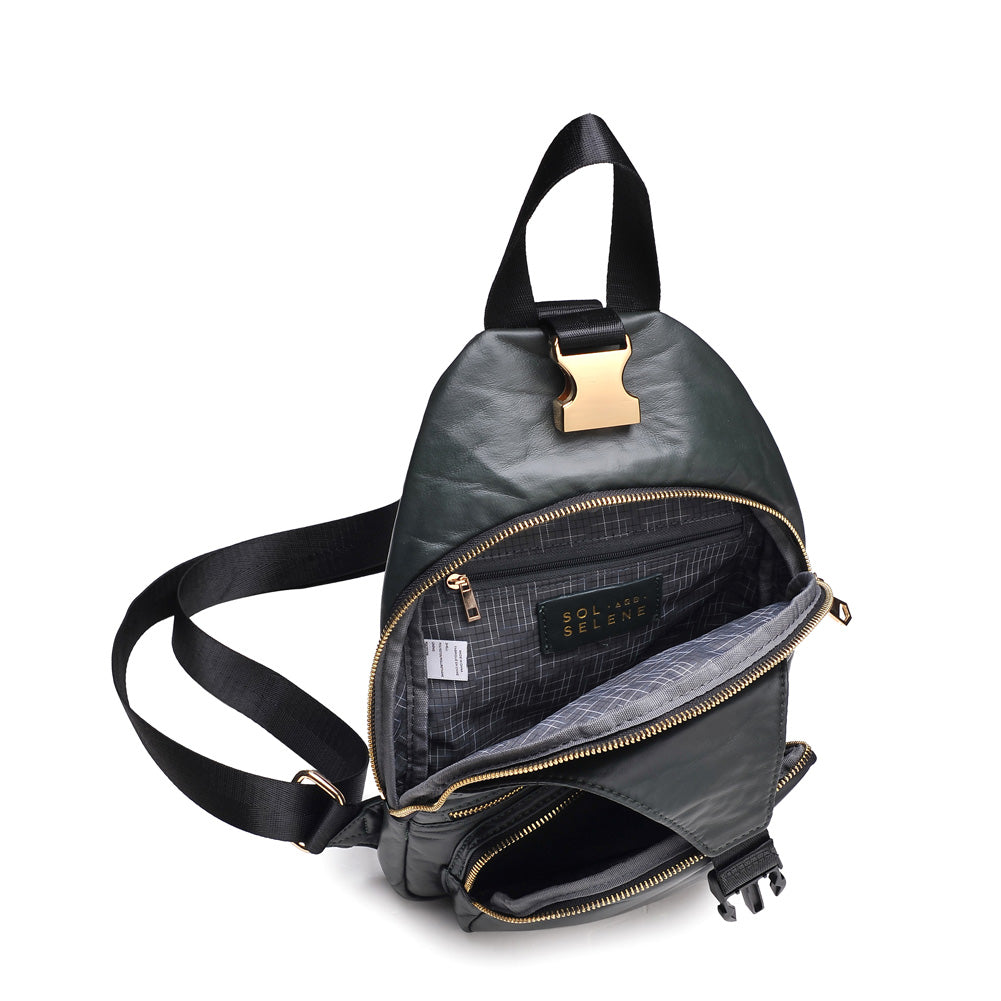 Product Image of Sol and Selene On The Go Sling Backpack 841764103831 View 4 | Olive