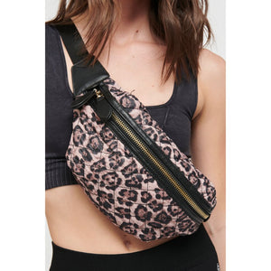 Woman wearing Leopard Sol and Selene Side Kick Belt Bag 841764104968 View 1 | Leopard