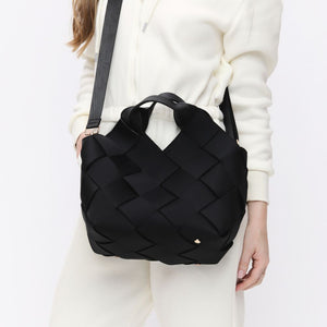 Woman wearing Black Sol and Selene Resilience - Woven Neoprene Tote 841764108560 View 4 | Black