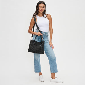 Woman wearing Black Sol and Selene Solstice - Medium Tote 841764109932 View 4 | Black