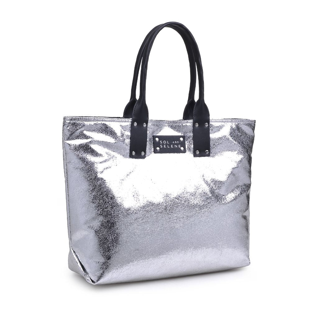 Product Image of Sol and Selene It Girl Tote 841764105095 View 6 | Silver Metallic