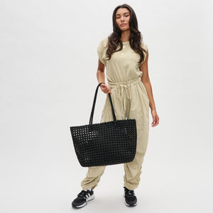 Woman wearing Black Sol and Selene Reflection Tote 841764110082 View 3 | Black