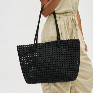 Woman wearing Black Sol and Selene Reflection Tote 841764110082 View 4 | Black