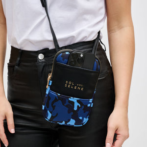 Woman wearing Navy Camo Sol and Selene By My Side Crossbody 841764105774 View 4 | Navy Camo