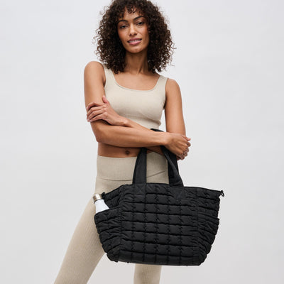 Woman wearing Black Sol and Selene Dreamer Tote 841764108447 View 1 | Black