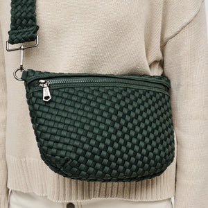 Woman wearing Olive Sol and Selene Ethereal - Woven Neoprene Crossbody 841764110891 View 4 | Olive