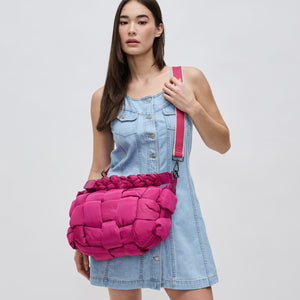 Woman wearing Magenta Sol and Selene Sixth Sense - Medium Shoulder Bag 841764108010 View 1 | Magenta