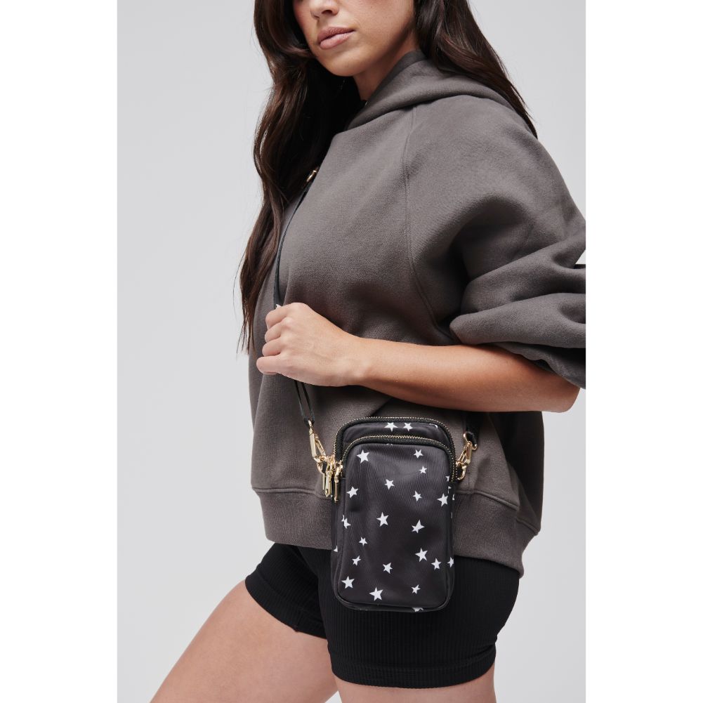 Woman wearing Black Star Sol and Selene Divide & Conquer Crossbody 841764106634 View 1 | Black Star