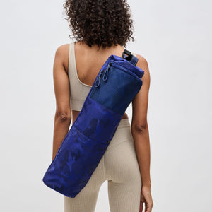 Woman wearing Blue Camo Sol and Selene Karma - Camo Print Yoga Mat Bag 841764100809 View 1 | Blue Camo