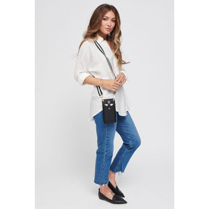 Woman wearing Black Sol and Selene Duality Cell Phone Crossbody 840611182081 View 4 | Black