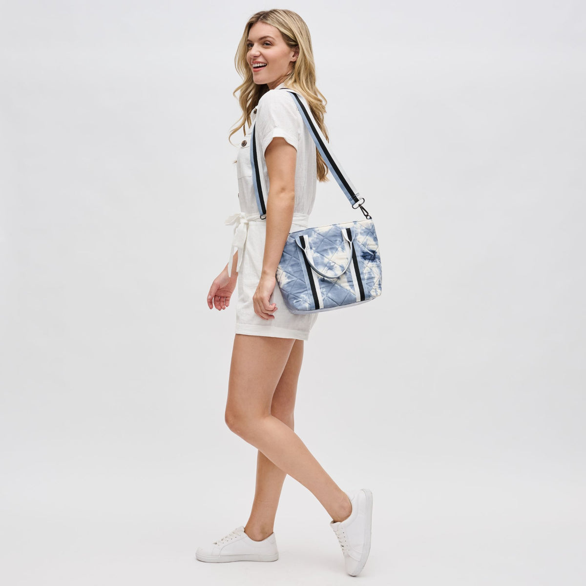 Woman wearing Slate Cloud Sol and Selene Motivator Mini Tote Mini Tote 841764106528 View 4 | Slate Cloud