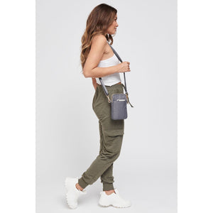 Woman wearing Carbon Sol and Selene Divide & Conquer Crossbody 841764105446 View 3 | Carbon