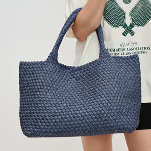 Woman wearing Dark Denim Sol and Selene Sky's The Limit - Large Tote 841764110266 View 4 | Dark Denim