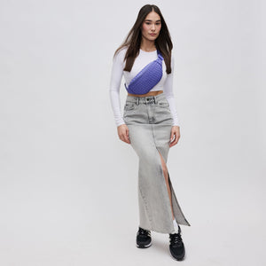 Woman wearing Periwinkle Sol and Selene Aim High Belt Bag 841764109109 View 4 | Periwinkle