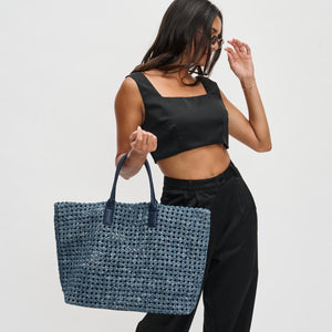 Woman wearing Denim Sol and Selene Solstice - Large Tote 841764109925 View 3 | Denim