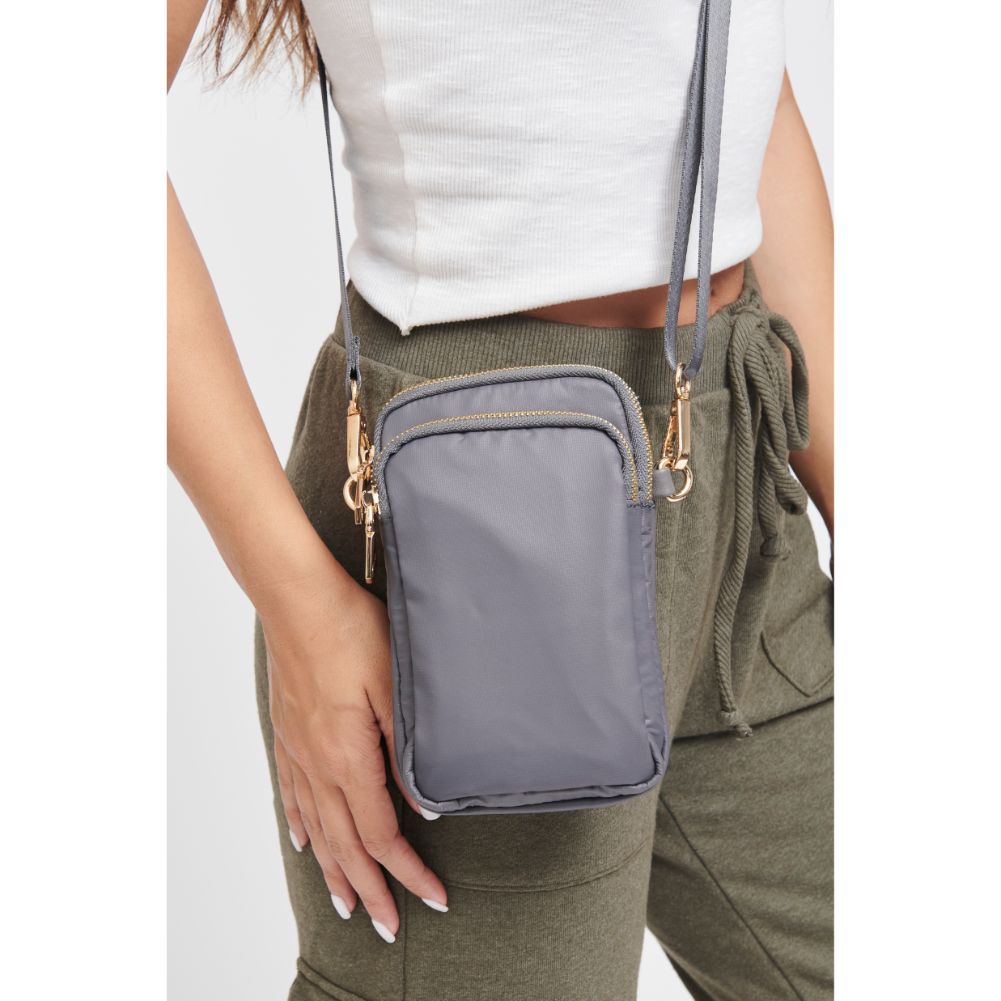Woman wearing Carbon Sol and Selene Divide & Conquer Crossbody 841764105446 View 4 | Carbon