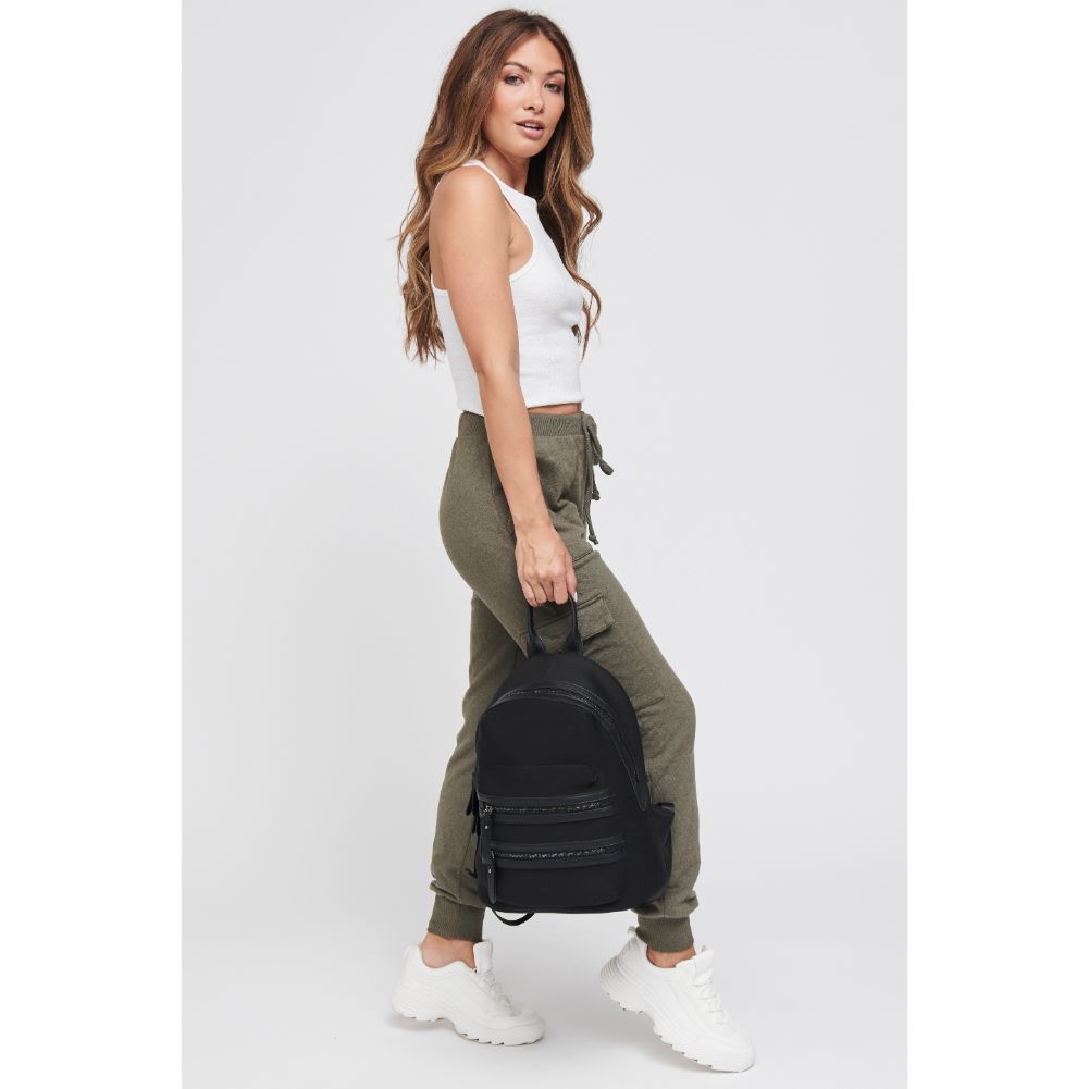 Woman wearing Black Sol and Selene Carpe Diem - Neoprene Backpack 841764105606 View 4 | Black