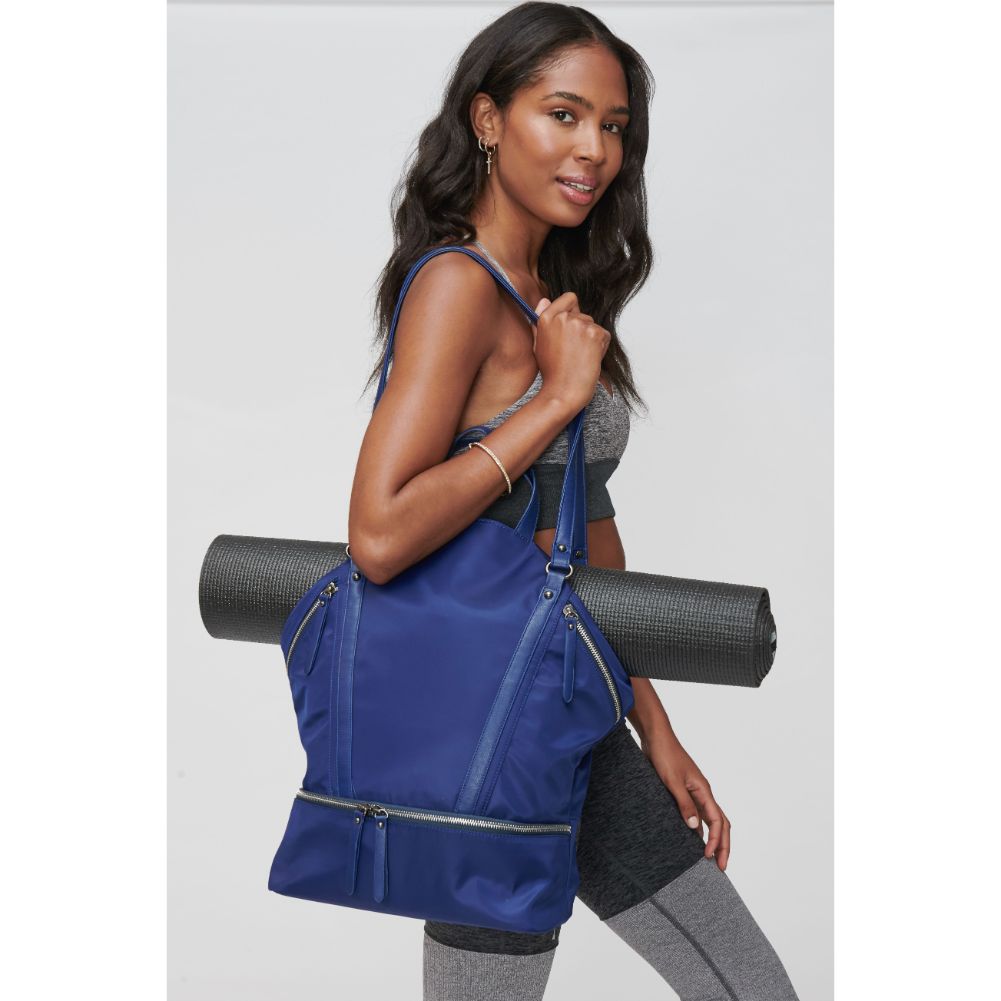 Woman wearing Navy Sol and Selene Runway Tote 841764100960 View 2 | Navy