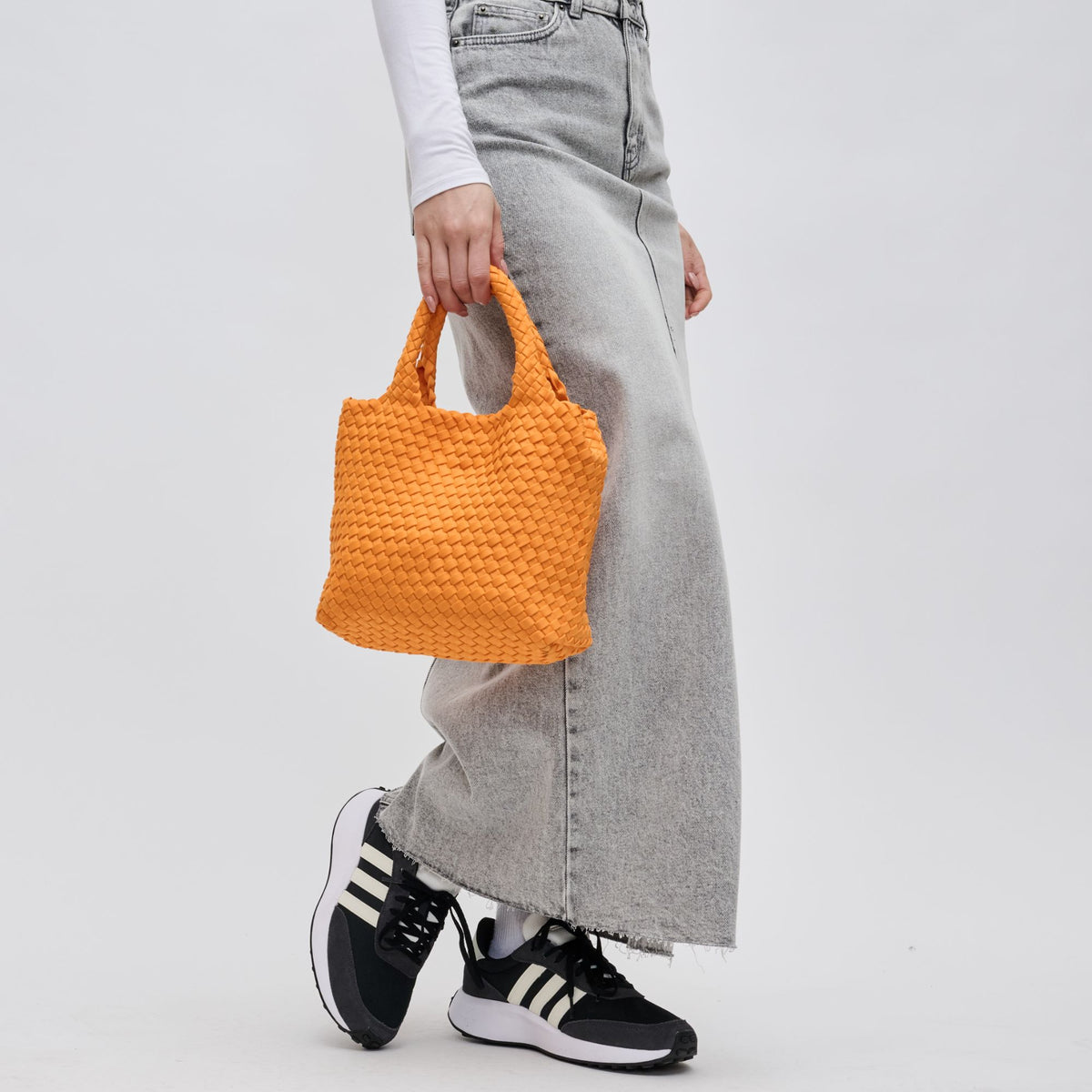 Woman wearing Orange Sol and Selene Sky's The Limit - Small Crossbody 841764109024 View 2 | Orange