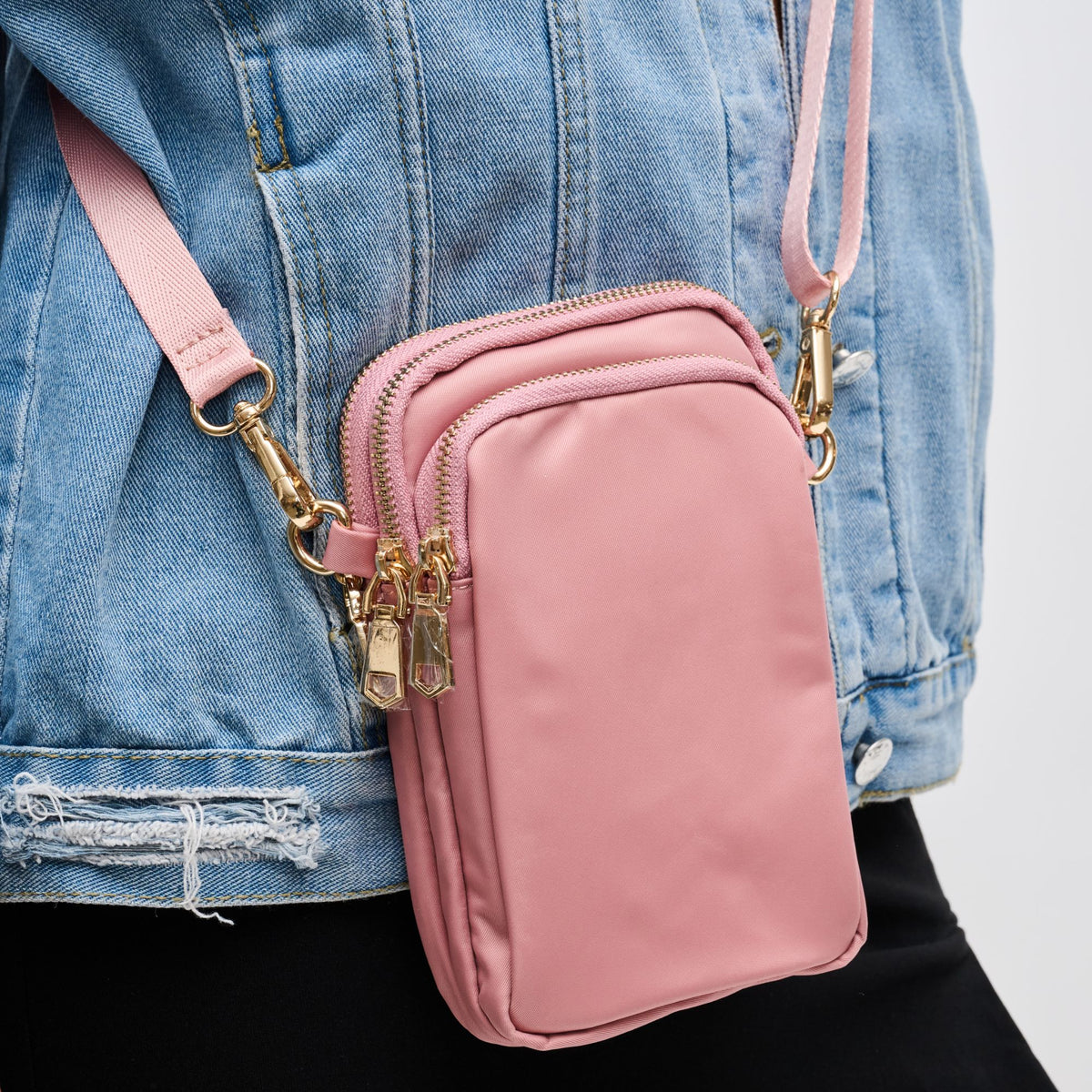 Woman wearing Pastel Pink Sol and Selene Divide & Conquer Crossbody 841764106658 View 4 | Pastel Pink