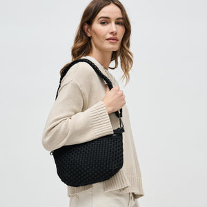 Woman wearing Black Sol and Selene Ethereal - Woven Neoprene Crossbody 841764110839 View 2 | Black