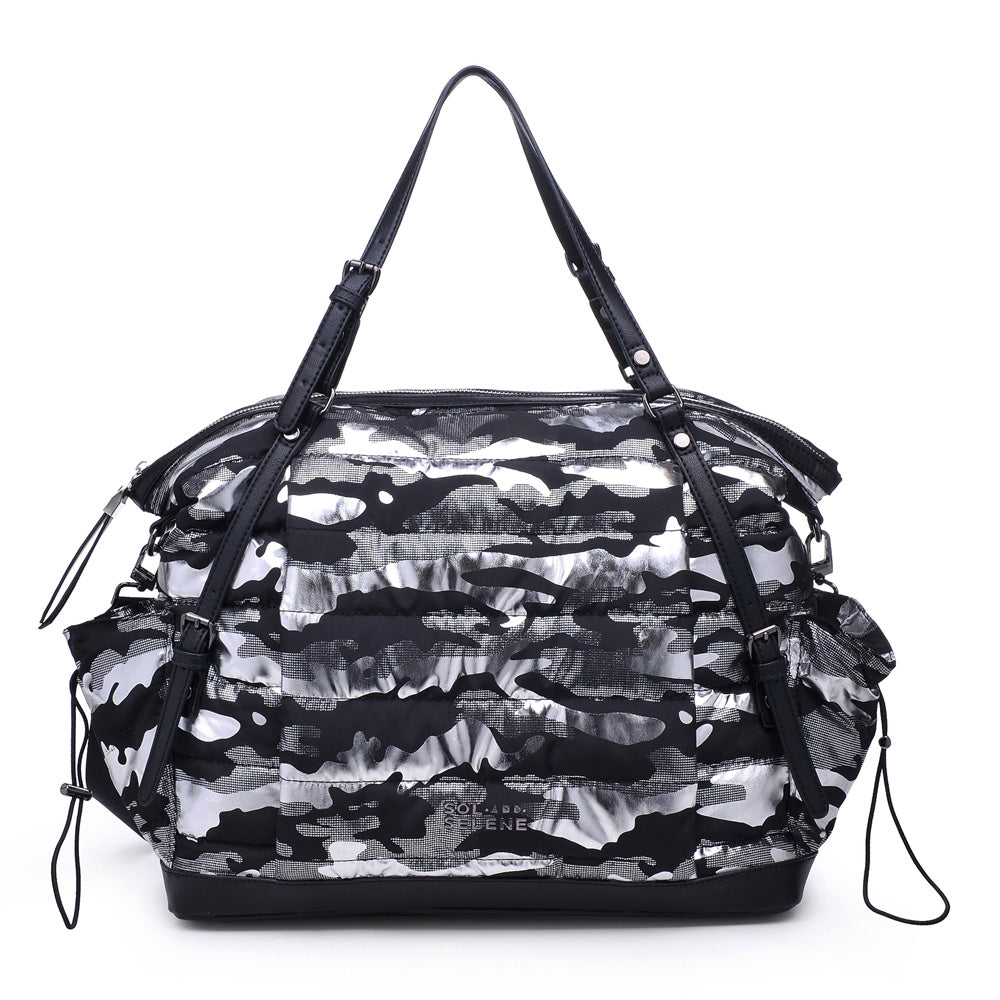 Product Image of Sol and Selene Rain Check Tote 841764104227 View 1 | Silver Metallic Camo