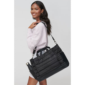 Woman wearing Black Sol and Selene Jetset Satchel 609224404283 View 2 | Black