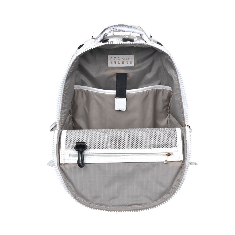 Product Image of Sol and Selene All Star Backpack 841764105163 View 8 | White Metallic Camo