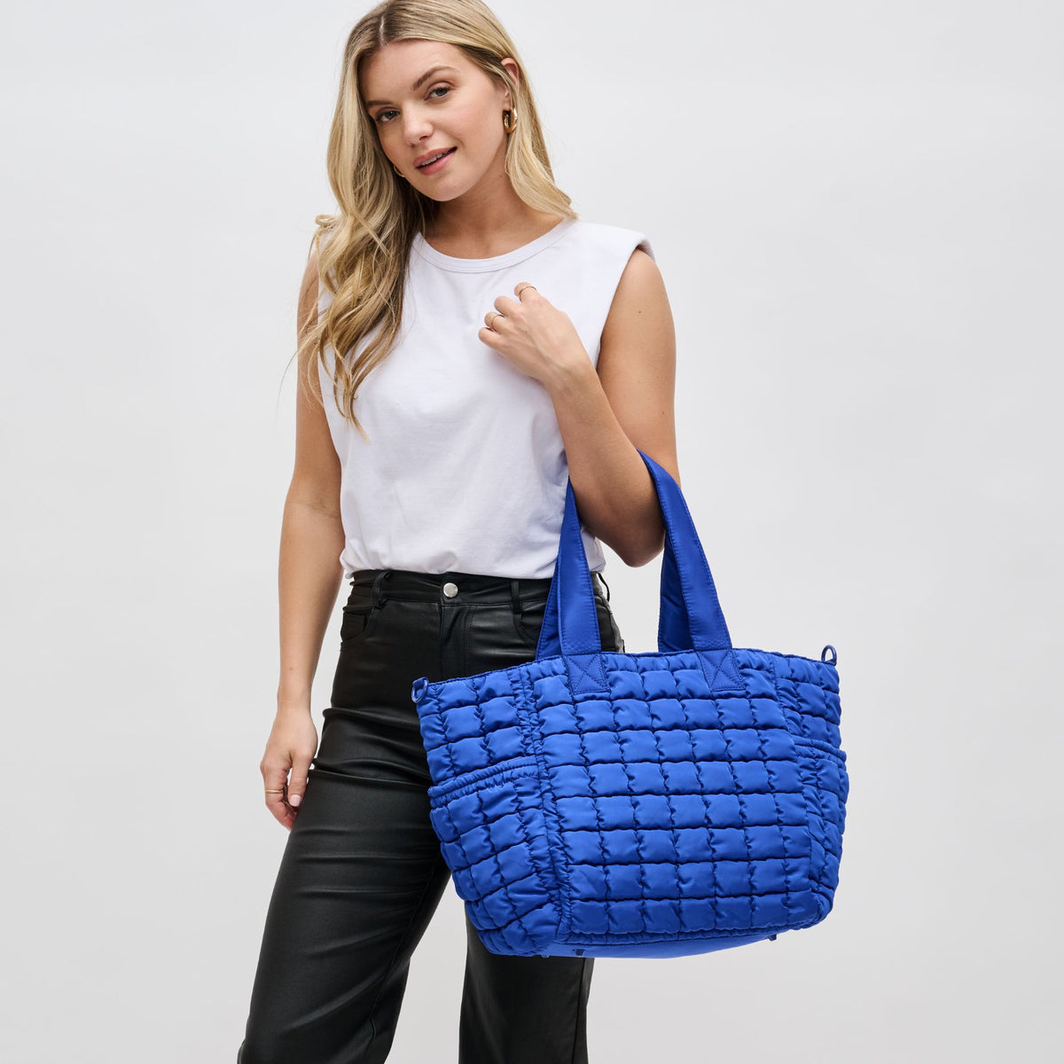 Woman wearing Cobalt Sol and Selene Dreamer Tote 841764108478 View 1 | Cobalt