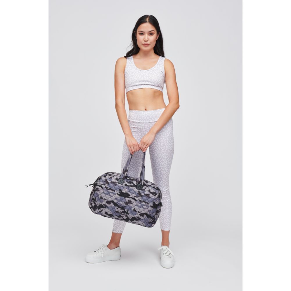 Woman wearing Grey Camo Sol and Selene Getaway Weekender 841764105835 View 4 | Grey Camo