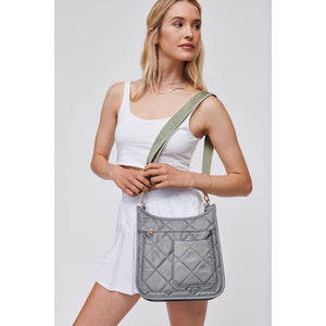 Woman wearing Sage Sol and Selene Motivator Messenger Crossbody 841764107525 View 2 | Sage