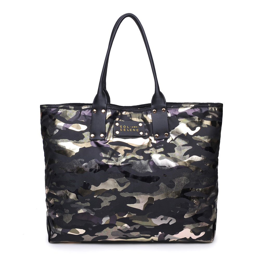 Product Image of Sol and Selene It Girl Tote 841764104562 View 5 | Green Metallic Camo