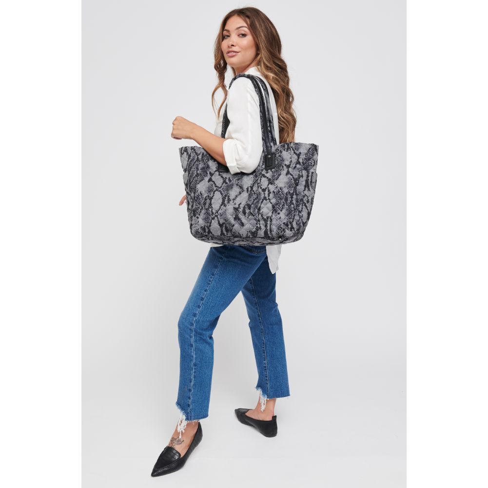 Woman wearing Black Snake Sol and Selene No Filter Tote 841764105132 View 3 | Black Snake