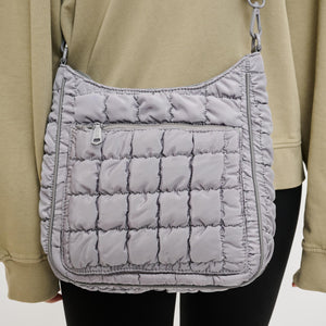 Woman wearing Grey Sol and Selene Aura Crossbody 841764110761 View 3 | Grey