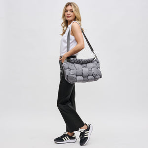 Woman wearing Carbon Sol and Selene Sixth Sense - Large Hobo 841764107655 View 2 | Carbon