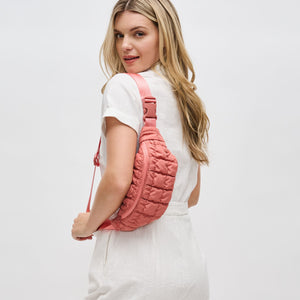 Woman wearing Terracotta Sol and Selene Resurgence Belt Bag 841764109697 View 2 | Terracotta