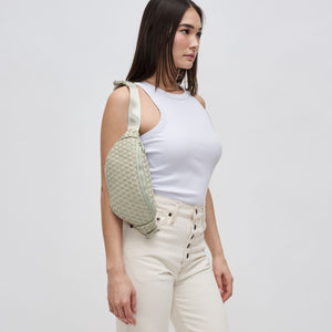 Woman wearing Sage Sol and Selene Aim High Belt Bag 841764109161 View 2 | Sage