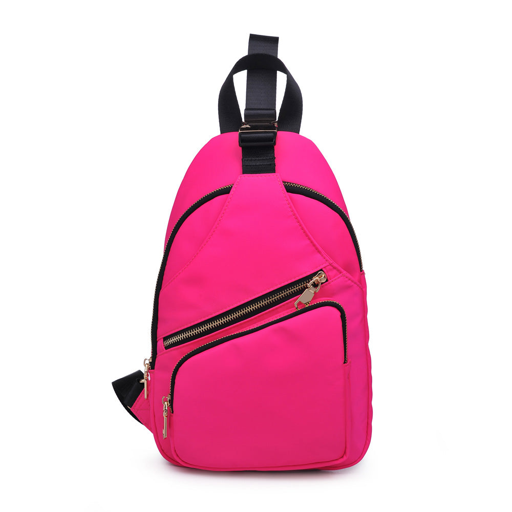 Product Image of Sol and Selene On The Go - Nylon Sling Backpack 841764104531 View 1 | Neon Pink