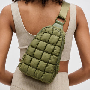 Woman wearing Olive Sol and Selene Rejuvenate Sling Backpack 841764109895 View 4 | Olive